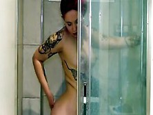 Sweet Teenage Ginger Masturbates Inside The Shower Before Her Sex