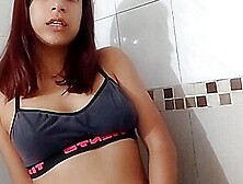 Selene Is Hot And Cant Help But Masturbate In The Bathroom When Her Parents Are At Home