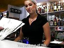 Big Boobs Bartender Chick Fucked At Work