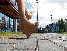 Wedge Platform Shoeplay In Pantyhose