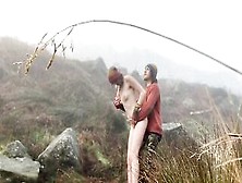Hippie Barely Legal Outside Nature Nailed By River,  Oral Sex And Standing Rough Banged!