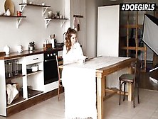 Doegirls - Solo Morning On Kitchen Table With Hottie Mary