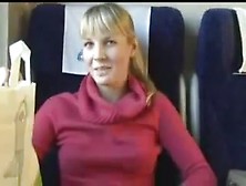 Euro College Girl Sucking Cock In Train Public Blowjob