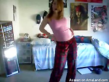 Redhead Dances In Her Pajamas