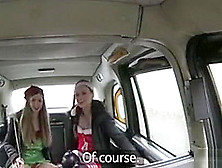 Hot Lesbians Goes Scissor Sex In The Cab
