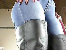 Magnificent Buttocks In Jeans Which Hug Them So Well