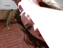 Submissive Teen Bitch Gets Facial Outdoors