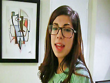 Ava Taylor Wears Her Glasses While She Plays With A Cock