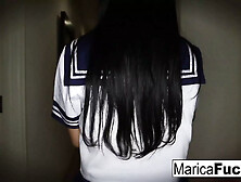 Schoolgirl Marica Walks Through The House Before