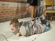 Duct Tape Gag And Hogtie For Amanda