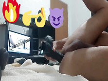 Watching Porn And Punching Big Black Dick In The Ass