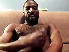 Big Black Cock Strokes On The Couch