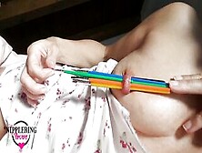 Nippleringlover Vulgar Milf Inserting Multiple Sticks Inside Insane Spread Nipple
