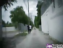 Outdoor Cops Fucking Black Dong Threeway