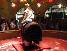 Girls Riding Mechanical Bulls