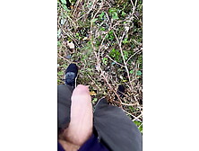 Quick Wank And Cum In The Woods