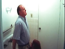 Bathroom Lady Swallows Cock In Restroom