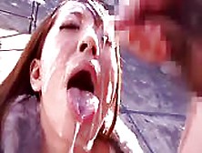 Asian Schoolgirl With Huge Tits Takes Some Facials
