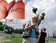 Heart-Braking Upskirt Flash Outdoors