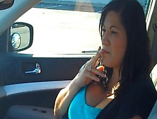 Christina Smoking Vs120 In Car