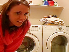 Young Diana Teasing Herself On New Washing Machine