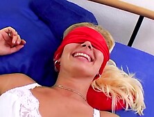Curvy Blonde Babe From Germany Pleasuring Blindfolded Hard Cock