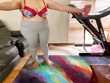 Fit And Sexy Milf Workout In Bra - Awesome Boobies And Butt