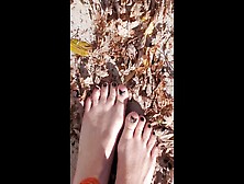 Giantess Femdom Leaf Barefoot Stomp Foot Bizarre African Toes Crush Bizarre Wrinkled Soles