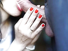 Red Nails And Lips Blowjob