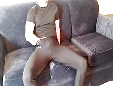 Latex Dude Jizzing In Under Armour Pantyhose