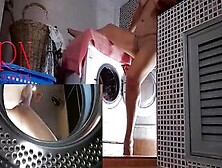 Housewife Pounded Into The Washing Machine.  Domination Inside Part2