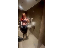 Stepmom Joins Horny Stepson In Cinema Toilet To Help Release His Big Build Up Flashes Him And Sucks His Cock