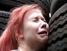 Redhead Brutally Raped Near Some Tires