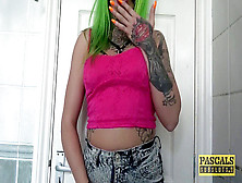 Tattooed Bi-Atch With Green Hair Gets Her Jummy Donk Slammed