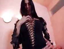 Solo Tranny With Big Boobs Jerks Off Her Cock