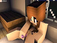 The Girl From The Minecraft Game Masturbates Pussy