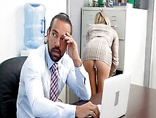 Slender Blonde Secretary Masturbates And Gets Fucked By Her Boss At Work