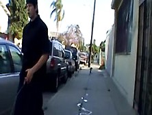 Boys-Pissing - Straight Bad Boy Ian Madrox Pees Outdoors While Walking