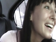 Brunette Is Getting Cumshot In The Mouth While In The Back Of A Car