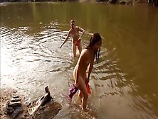 Asia Zo And Andrea Sky- Public Water Strip Game
