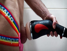 Homo Twunk In Jockstrap And Ass-Plug Poking A Fleshlight On Numerous Cameras With Inner Internal Ejaculation