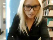 Sexy Blonde Caught Fapping At The Library