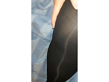 Cumming In Opaque Black Pantyhose