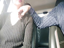 Doggystyle Handjob For Friend In Car Outdoors – Risky Sex,  Hornycouple149
