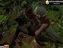 Hunter Fucks Black Panther In The Jungle 4K 60 Fps Animation