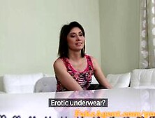 Fakeagent Cute Brunette Milks Cock In Casting Interview