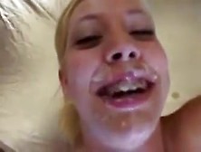 College Girl Braces Bukkake Cumshot Party