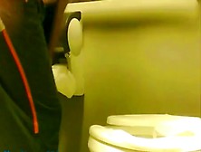 Girl Sat Pissing On Toilet And Flashed The Booty View