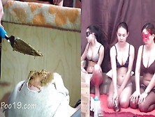 3 Girls Feed Their Slave With Poop