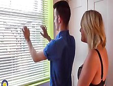 Busty Mother Pleasures A Guy For Fixing Her Shutters